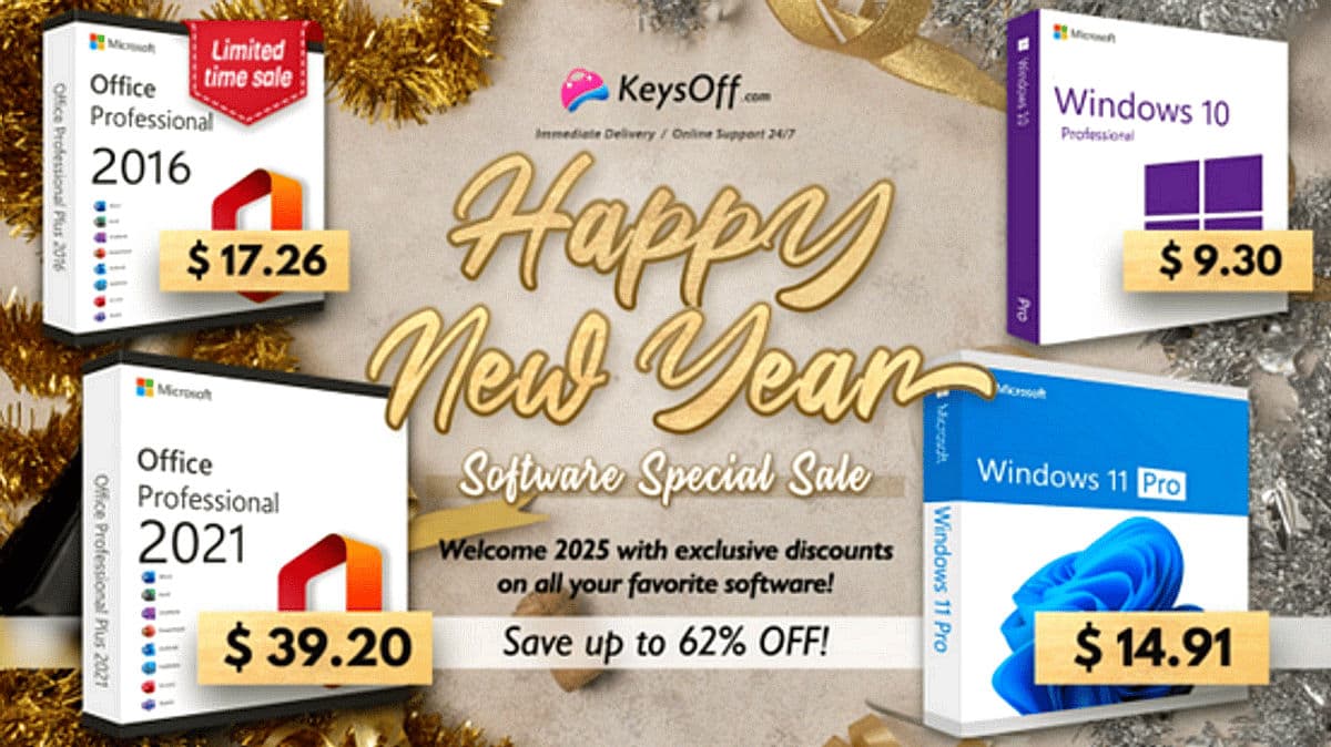 Keysoff's New Year Software Deals: Upgrade Your PC for 2025